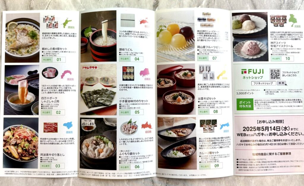 FUJIの株主優待カタログ 2025年2月権利分