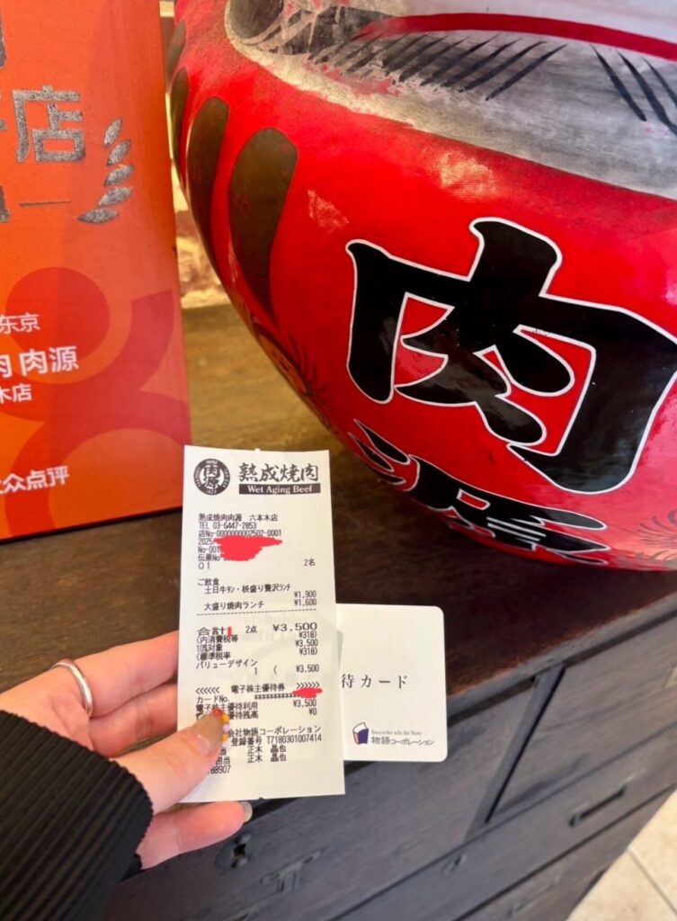 物語コーポレーションの株主優待を肉源で使ってみた